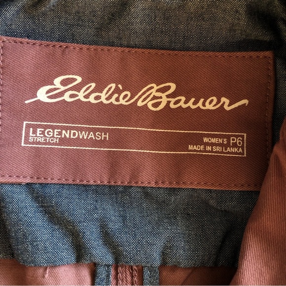 Eddie Bauer Size 6P Mauve Legend wash Stretch Button Front Pockets Jacket - Picture 4 of 10